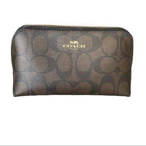 COACH Cosmetic Case, Black/Brown color, EUC
